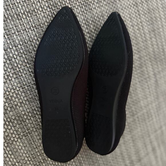 VIVAIA Aria Pointed-Toe Water Repellent Ballet Flats EU36/ US 5.5 Black Preppy - Picture 6 of 6